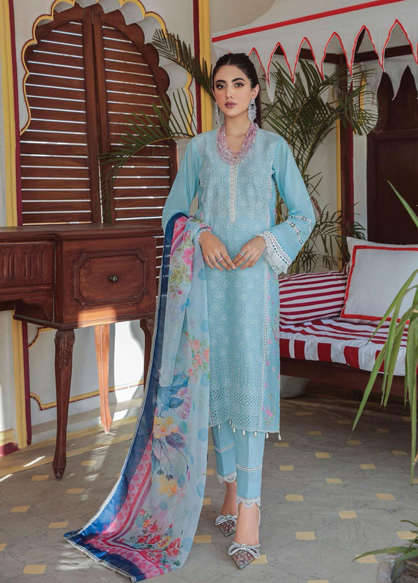 Nissa by RajBari- Embroidered Schiffli Suits Unstitched 3 Piece RB22F 06 - Festive Collection