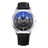 Yazole- 513 Vintage Mens Quartz Watches Calendar Dial Waterproof Fashion Men Leather Watch