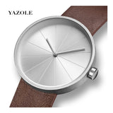 Yazole- 520 Premium Men Quartz Watches Minimal Dial Waterproof Leather Classic Watch Mens