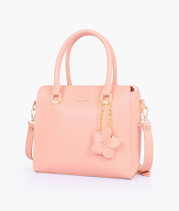 RTW - Peach handbag with flower charm