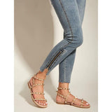 Shein- Studded Decor Ankle Strap Sandals
